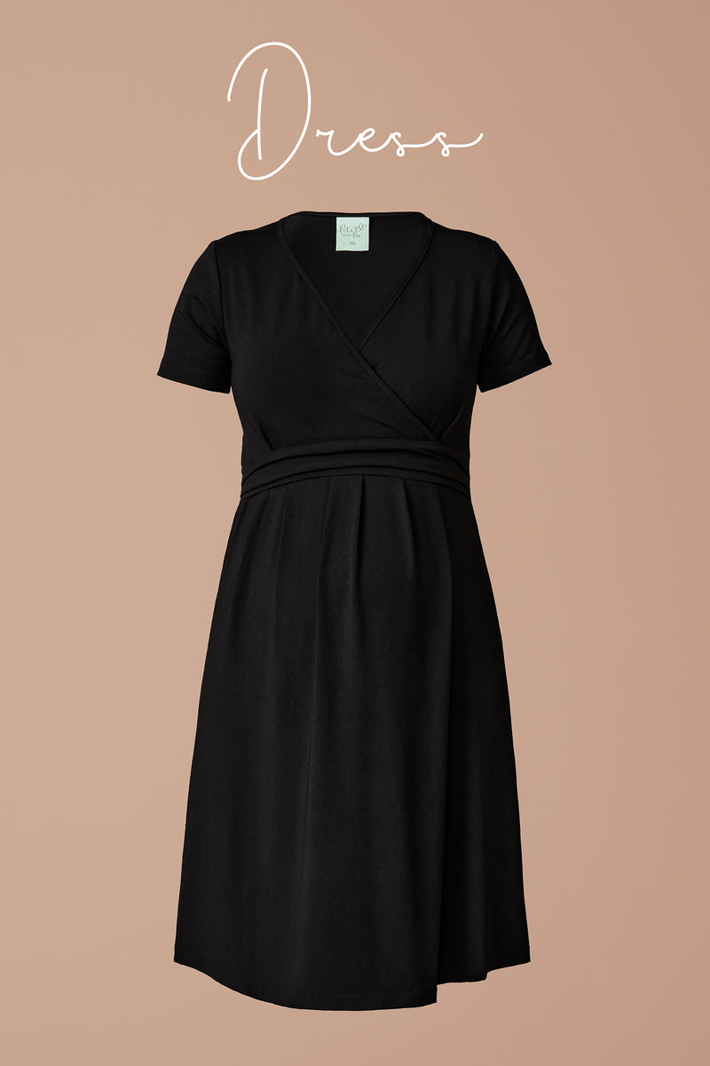white christmas dresses Organic Cotton Maternity T Dress (Black)