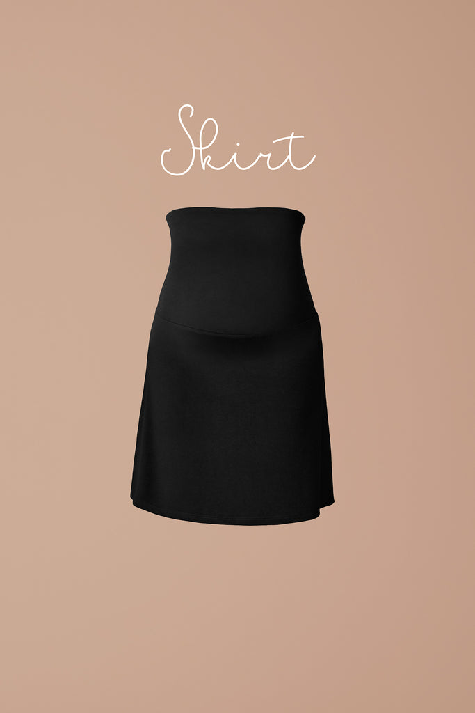 Falling in a flattering A-line, the Petit Skirt features a soft fold-down waistband, allowing you to adjust its fit and length.